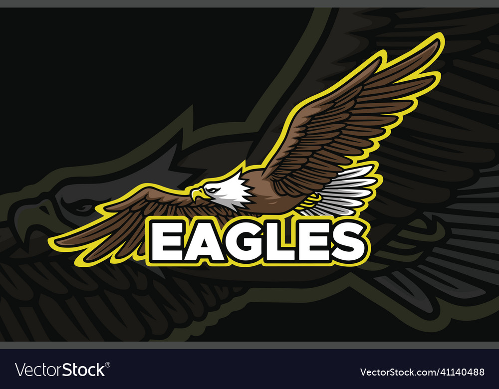 Eagle mascot logo sports esport design Royalty Free Vector