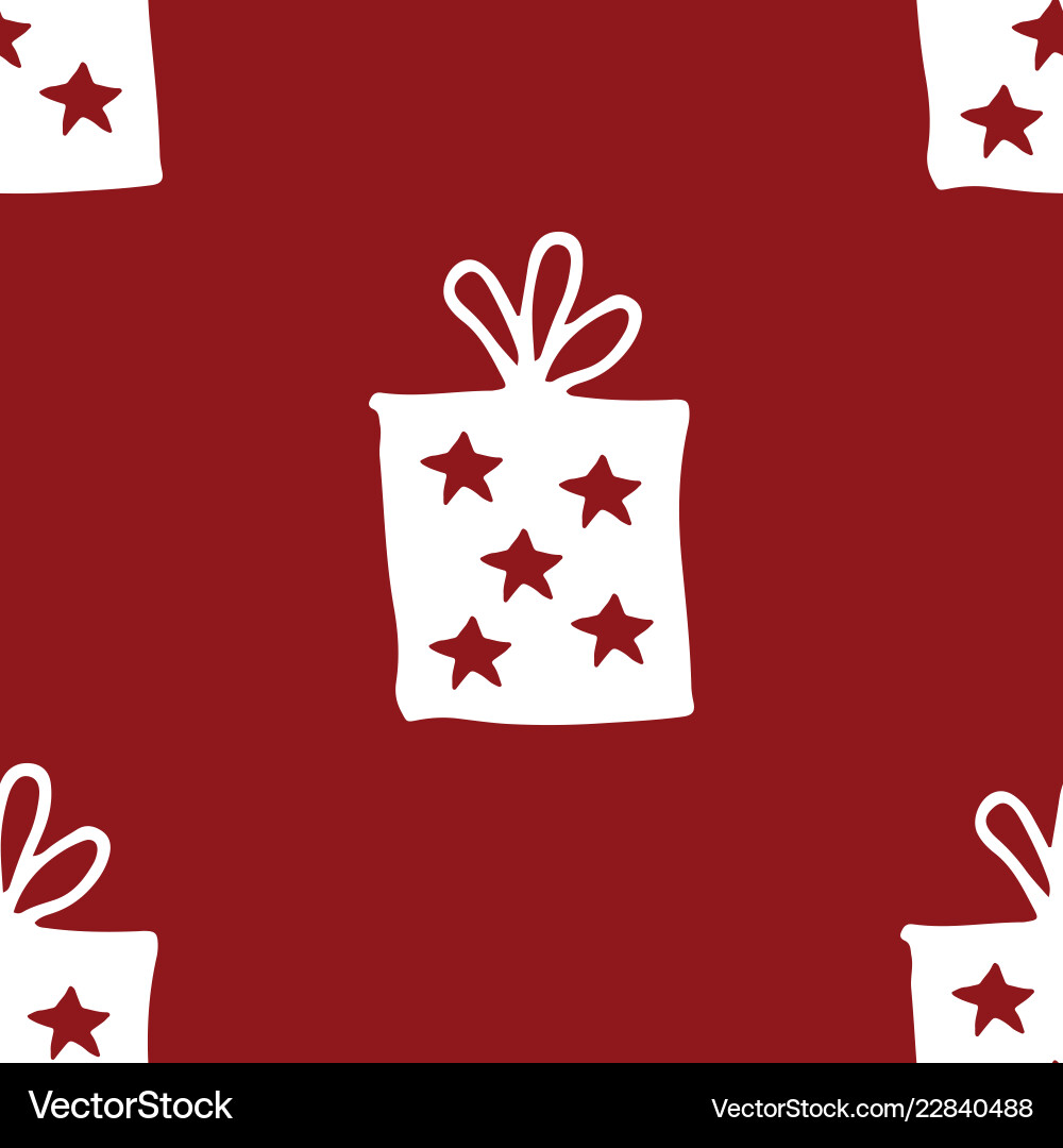 Gift seamless pattern hand drawn boxes Royalty Free Vector
