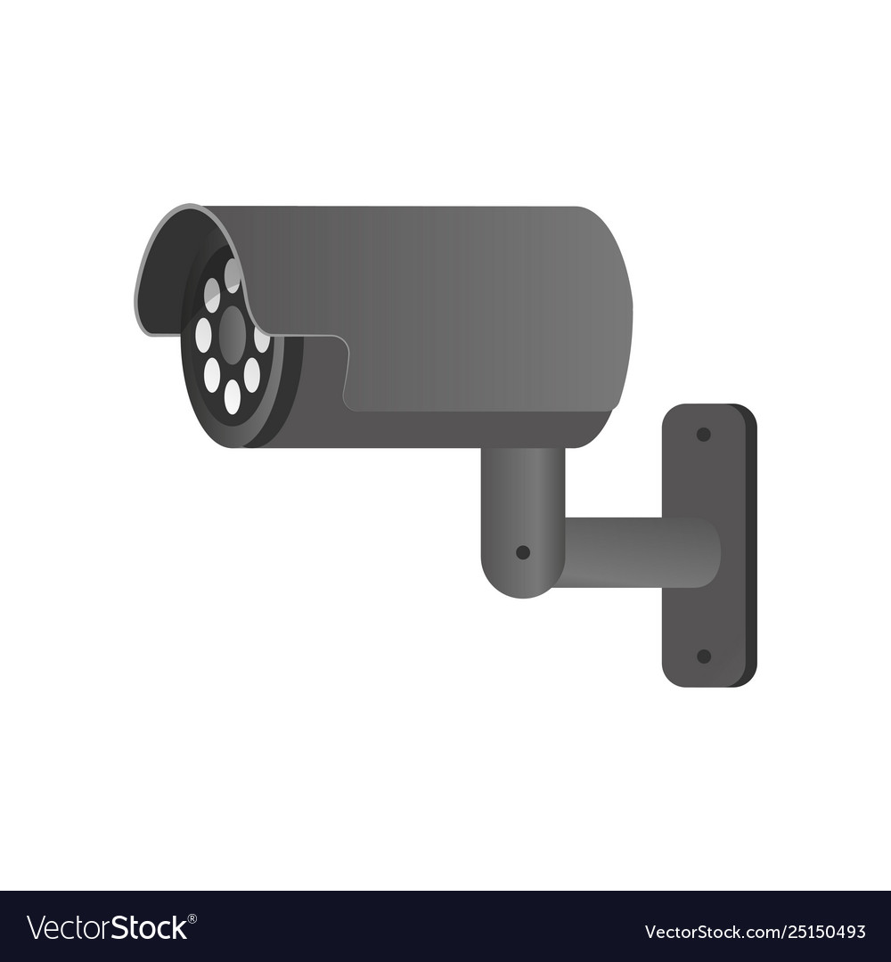 Black outdoor bullet security camera with night Vector Image