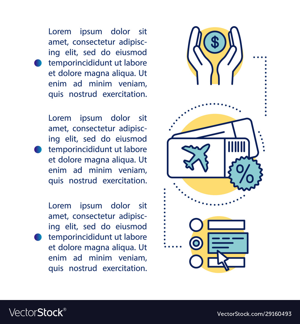 Discount flight article page template cheap low Vector Image
