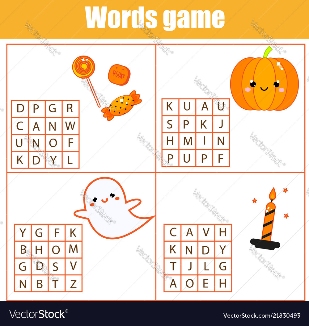 Educational game for children word search puzzle Vector Image