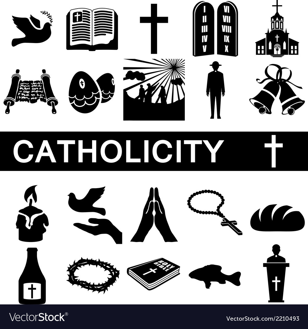 Icons For Catholicity Royalty Free Vector Image