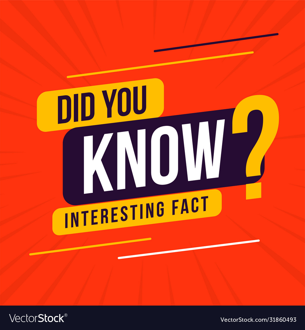 Interesting fact did you know background design Vector Image