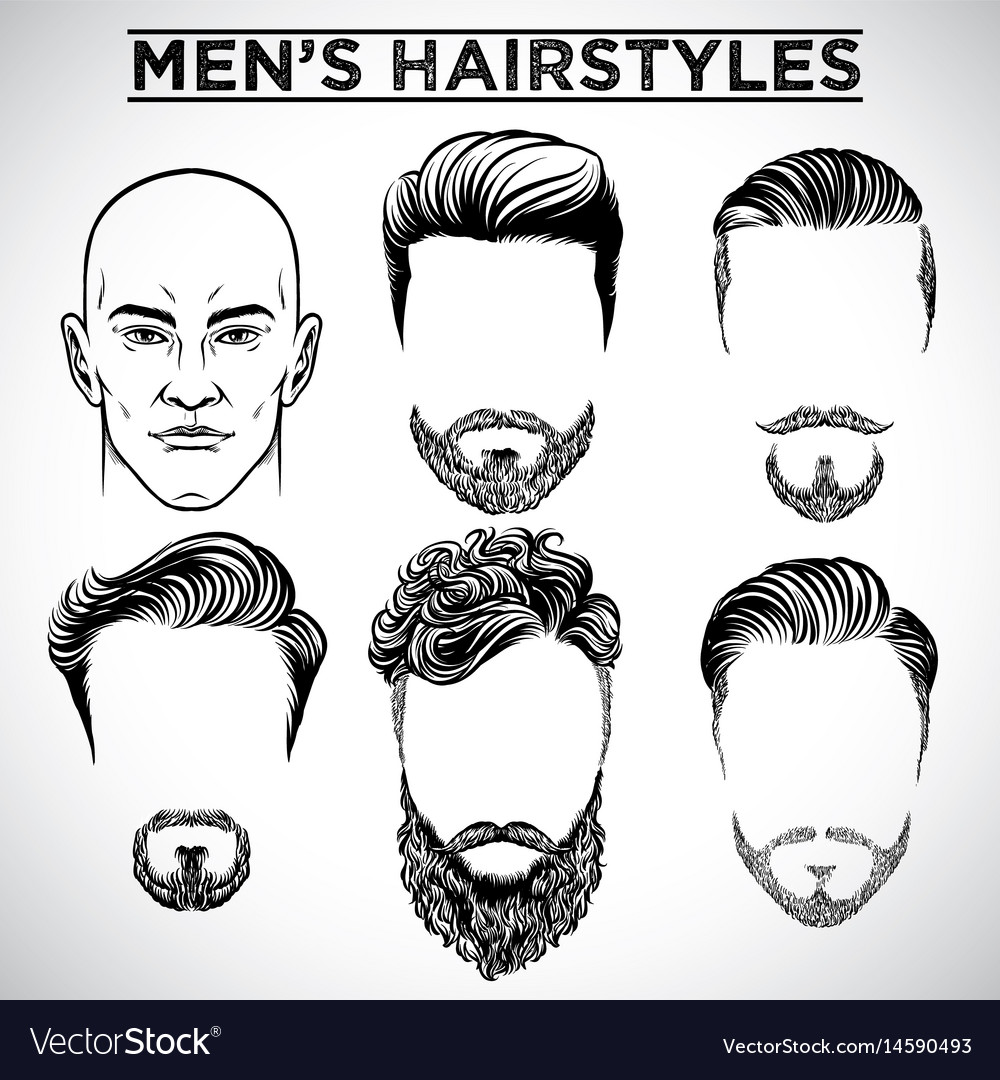 Men hairstyles Royalty Free Vector Image - VectorStock