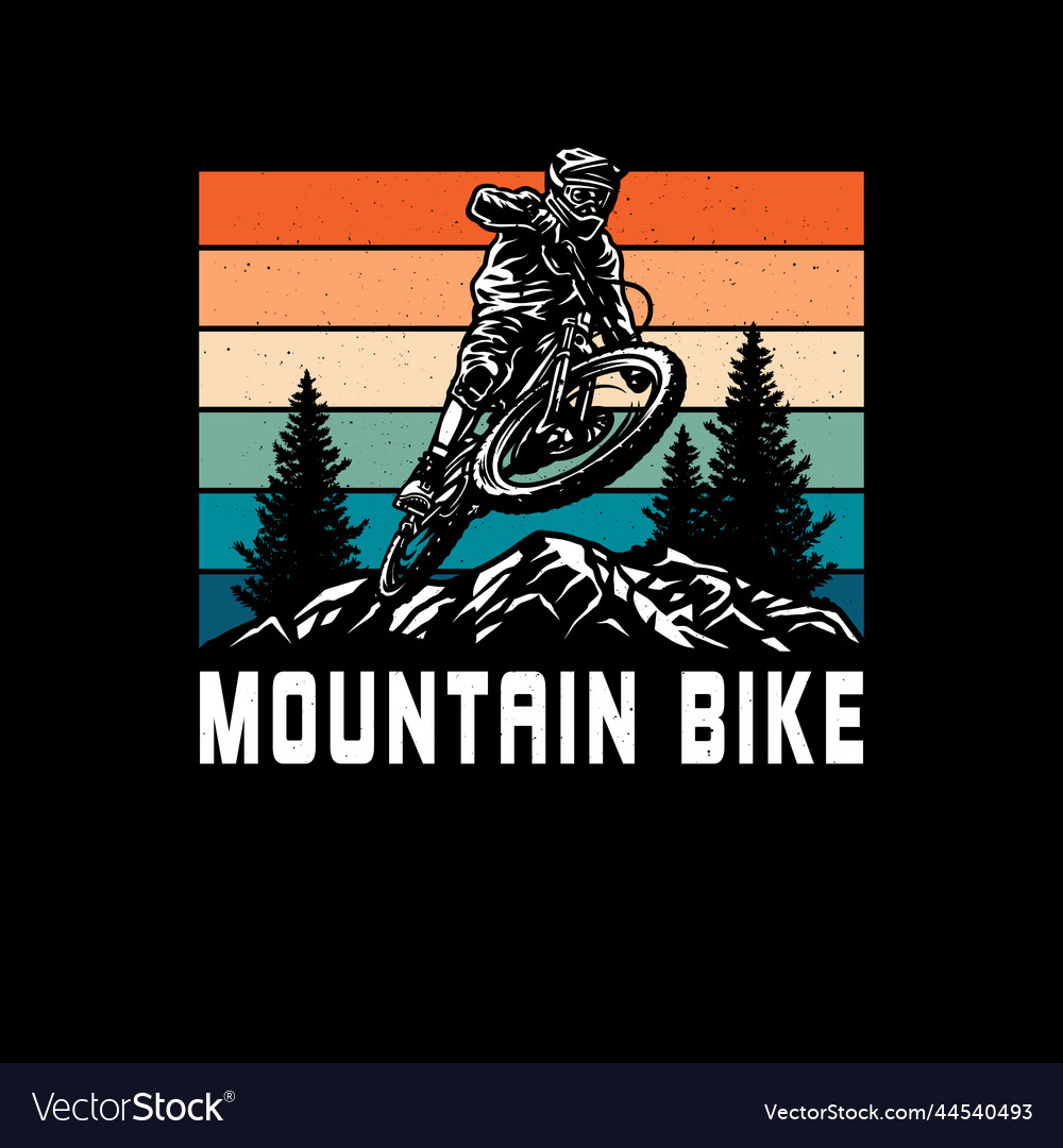 Mountain biking t shirt graphic design Royalty Free Vector