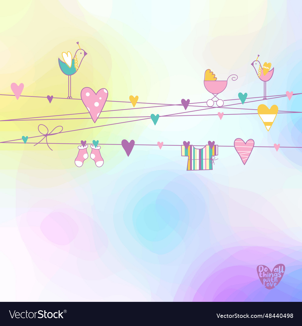 Baby arrival card shower template Royalty Free Vector Image Baby arrival card shower template Royalty Free Vector Image