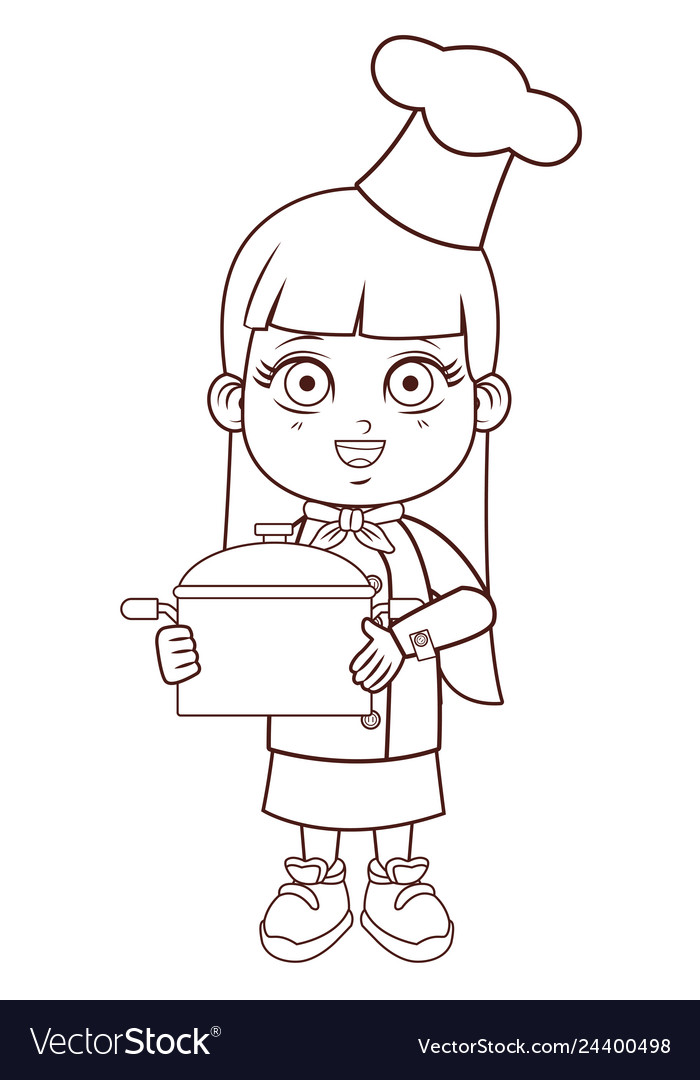 Cute chef girl cartoon