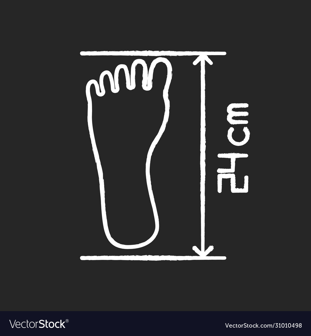 Foot length from toe to heel chalk white icon on Vector Image