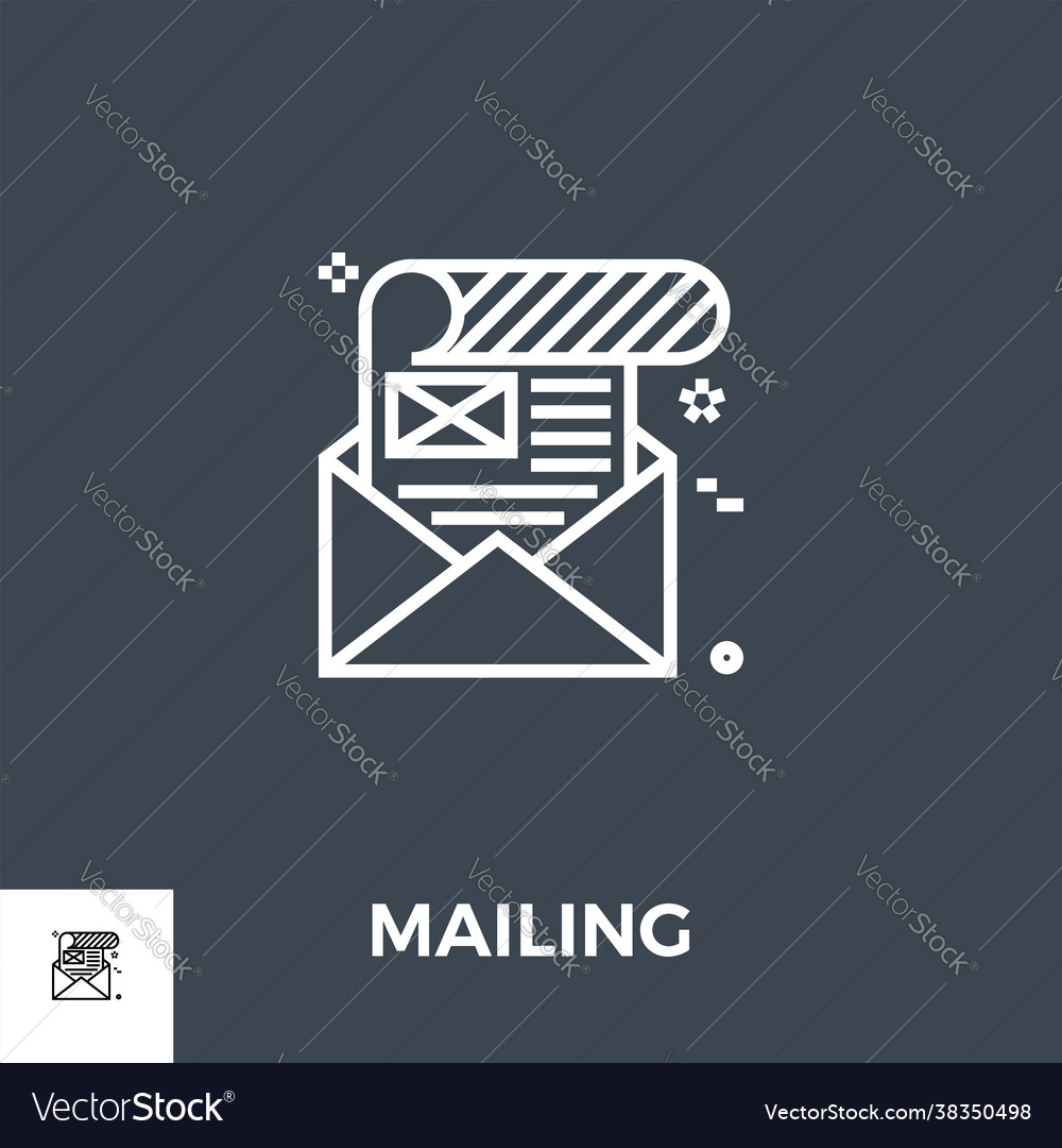 Mailing icon flat Royalty Free Vector Image - VectorStock