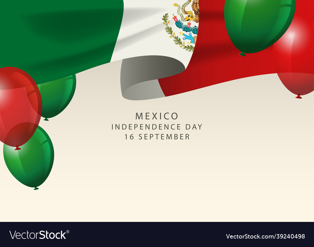 Mexico insignia with decorative balloons Vector Image