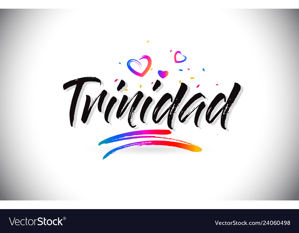 Trinidad Welcome To Word Text With Love Hearts Vector Image 0781