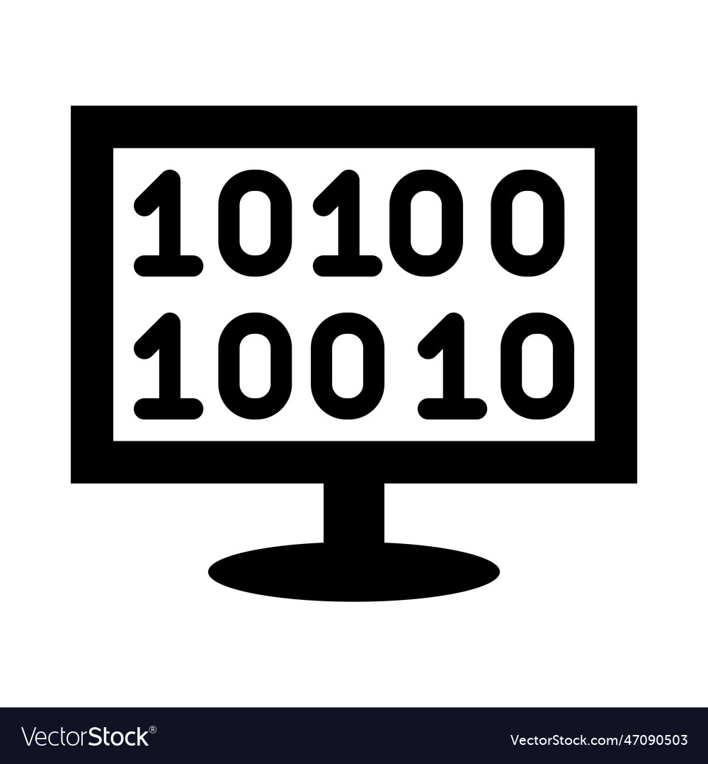 Binary code glyph icon for personal Royalty Free Vector