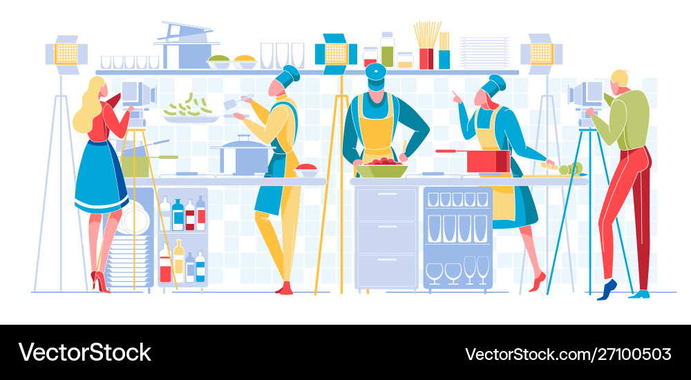 Culinary program or blog broadcasting television Vector Image