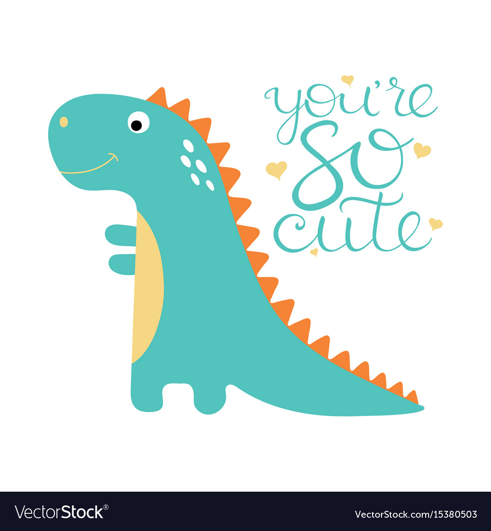 Download Cute cartoon dino Royalty Free Vector Image - VectorStock