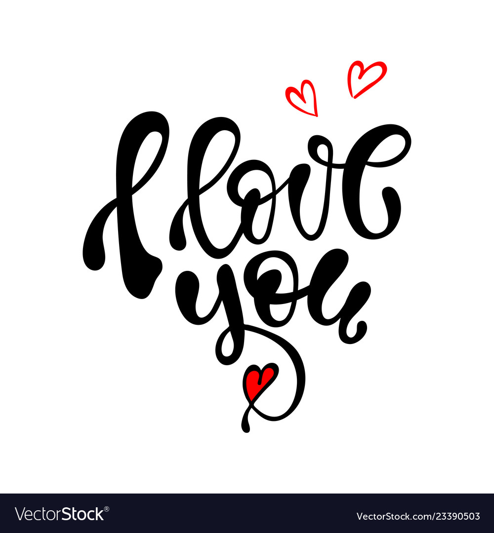 I love you hand written lettering Royalty Free Vector Image