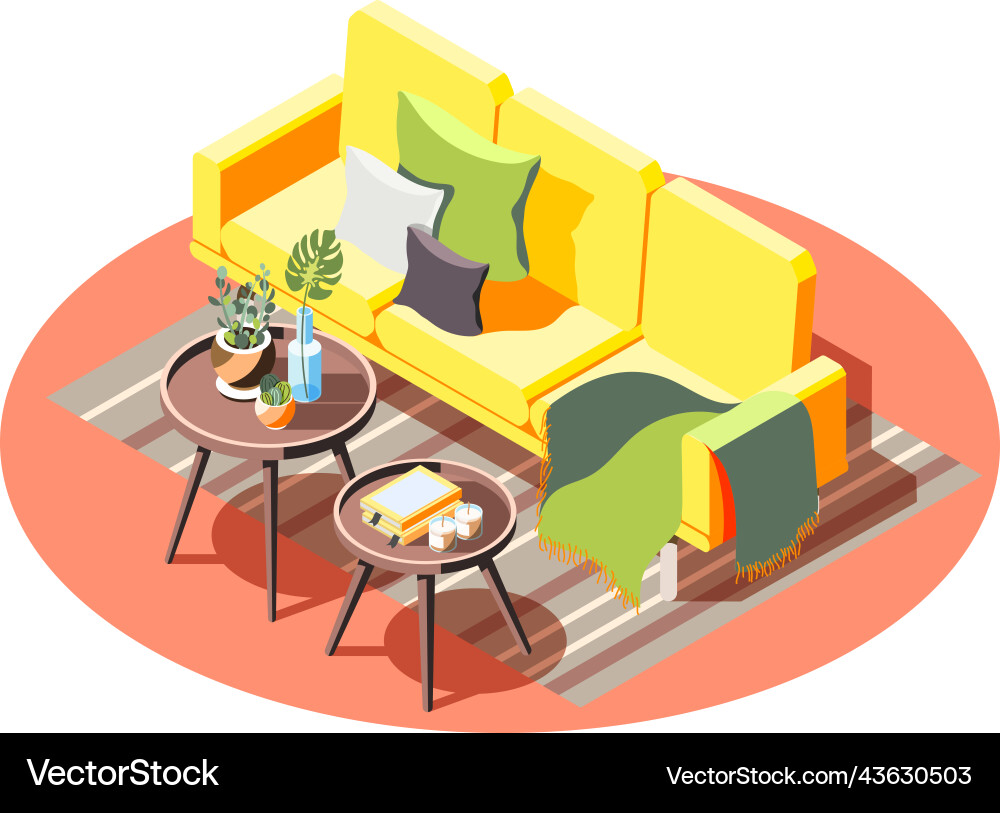 Isometric loft interior Royalty Free Vector Image