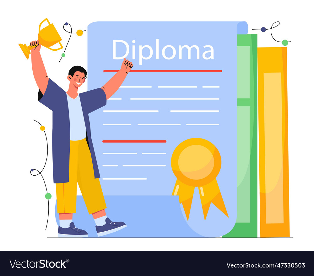 Man with diploma concept Royalty Free Vector Image