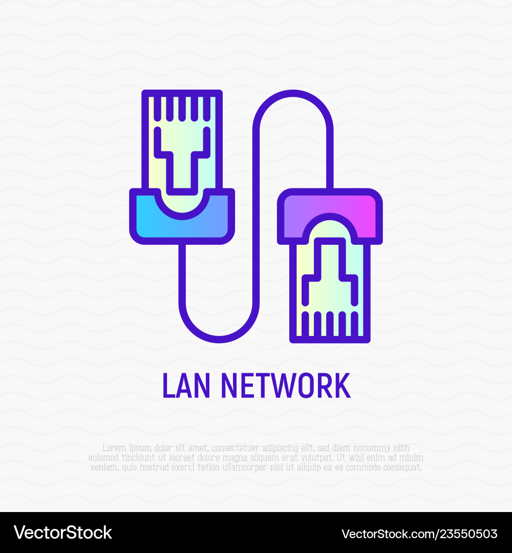 Patch cable thin line icon Royalty Free Vector Image