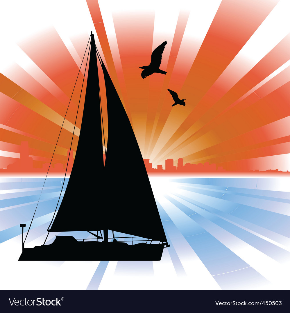 Sailing boat Royalty Free Vector Image - VectorStock