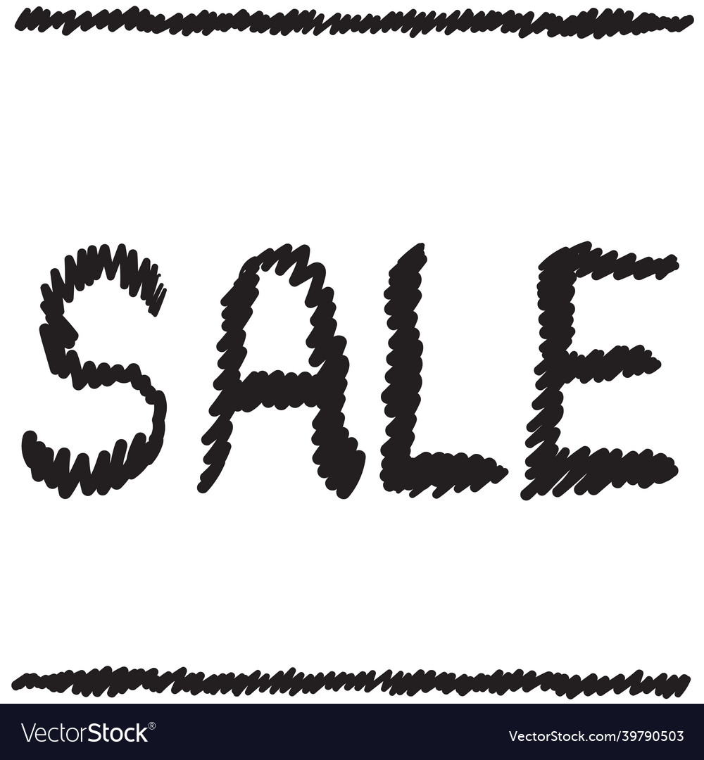 Sale word hand drawn sales lettering print Vector Image