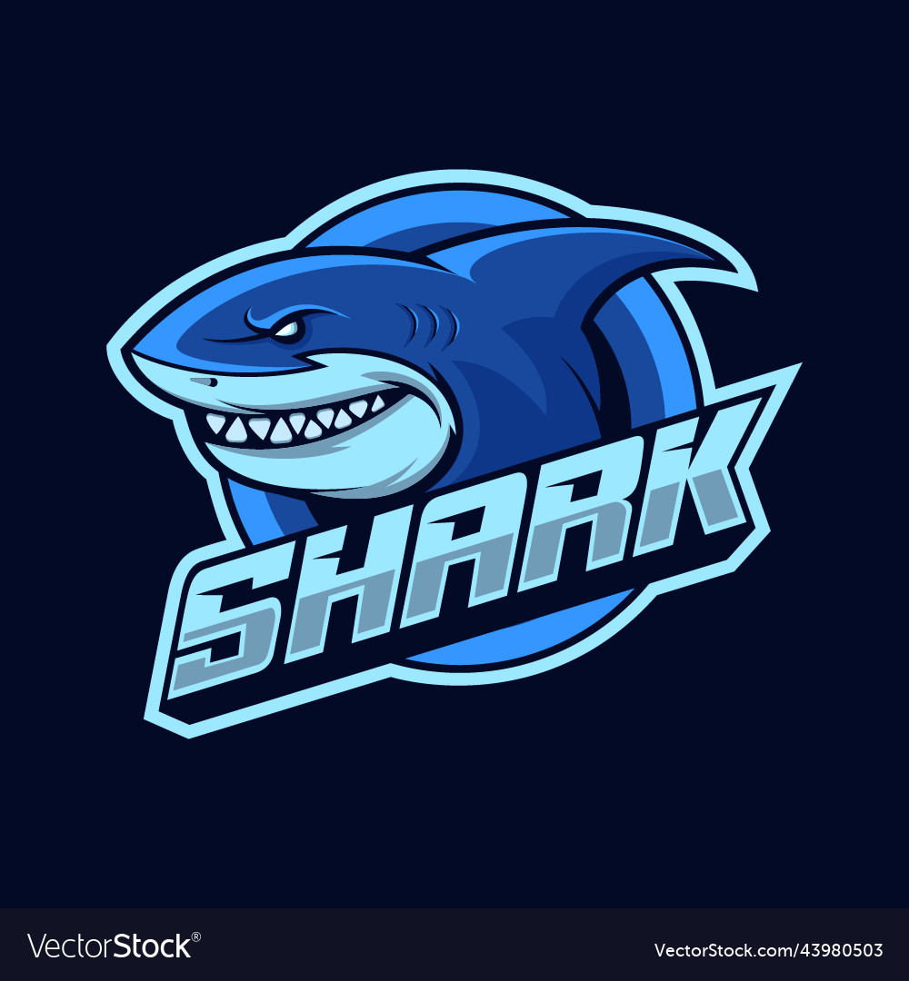 Shark mascot logo Royalty Free Vector Image - VectorStock