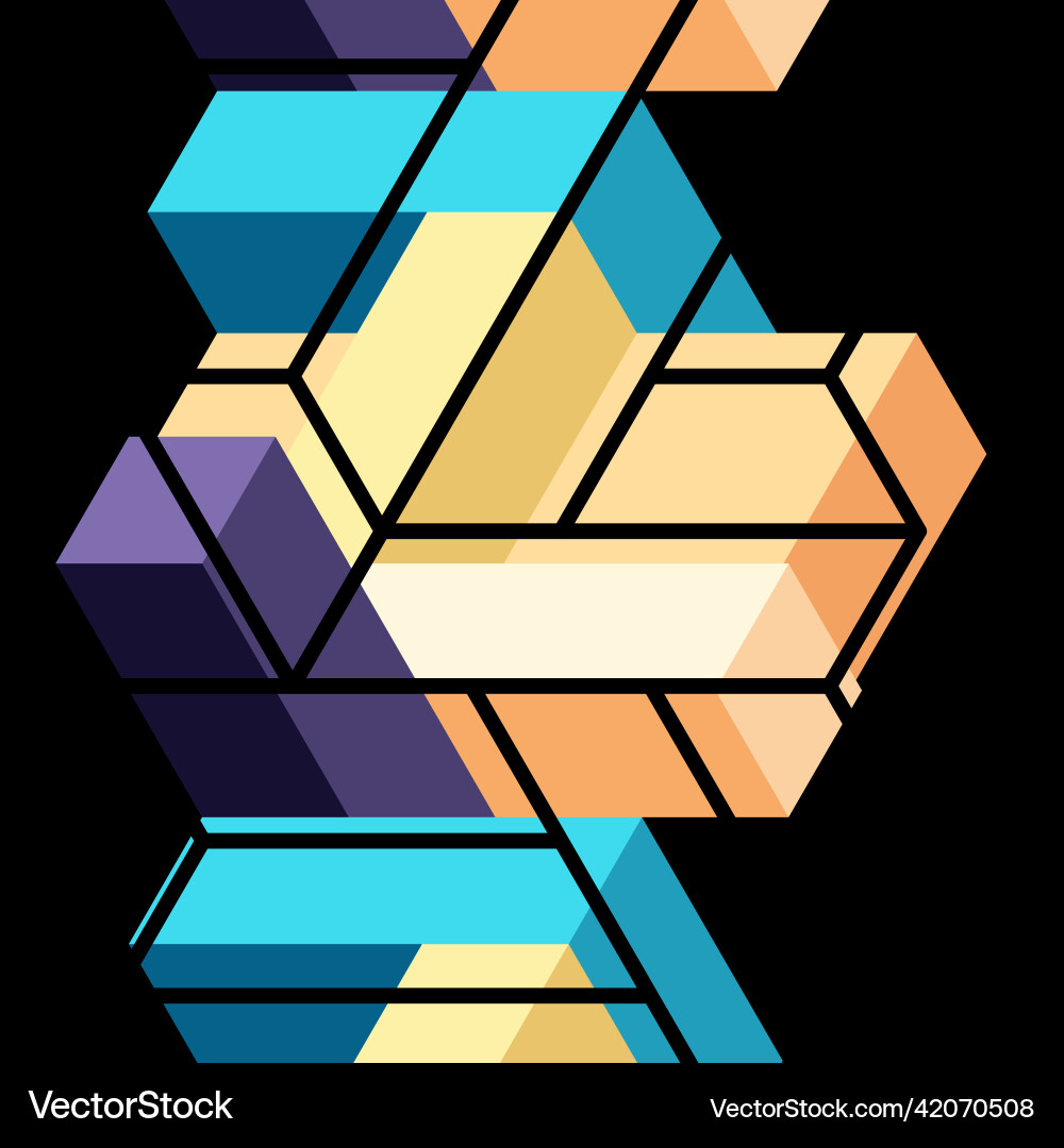 Abstract background 3d cubes cubic elements Vector Image