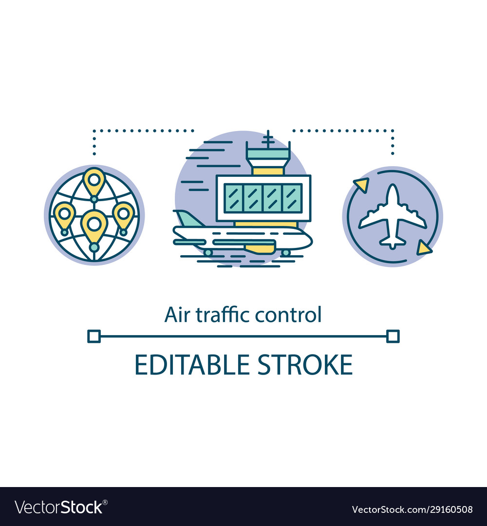 Air traffic control concept icon aircraft Vector Image