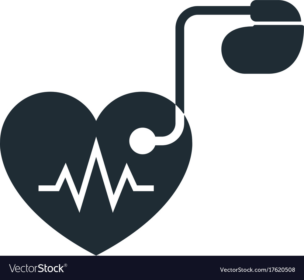 Artificial Cardiac Pacemaker Icon With Pulse Vector Image