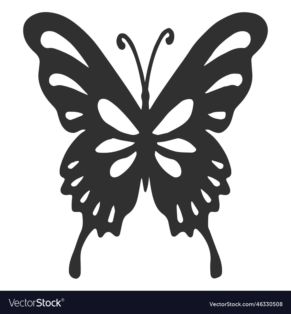 Silhouette butterfly Royalty Free Vector Image