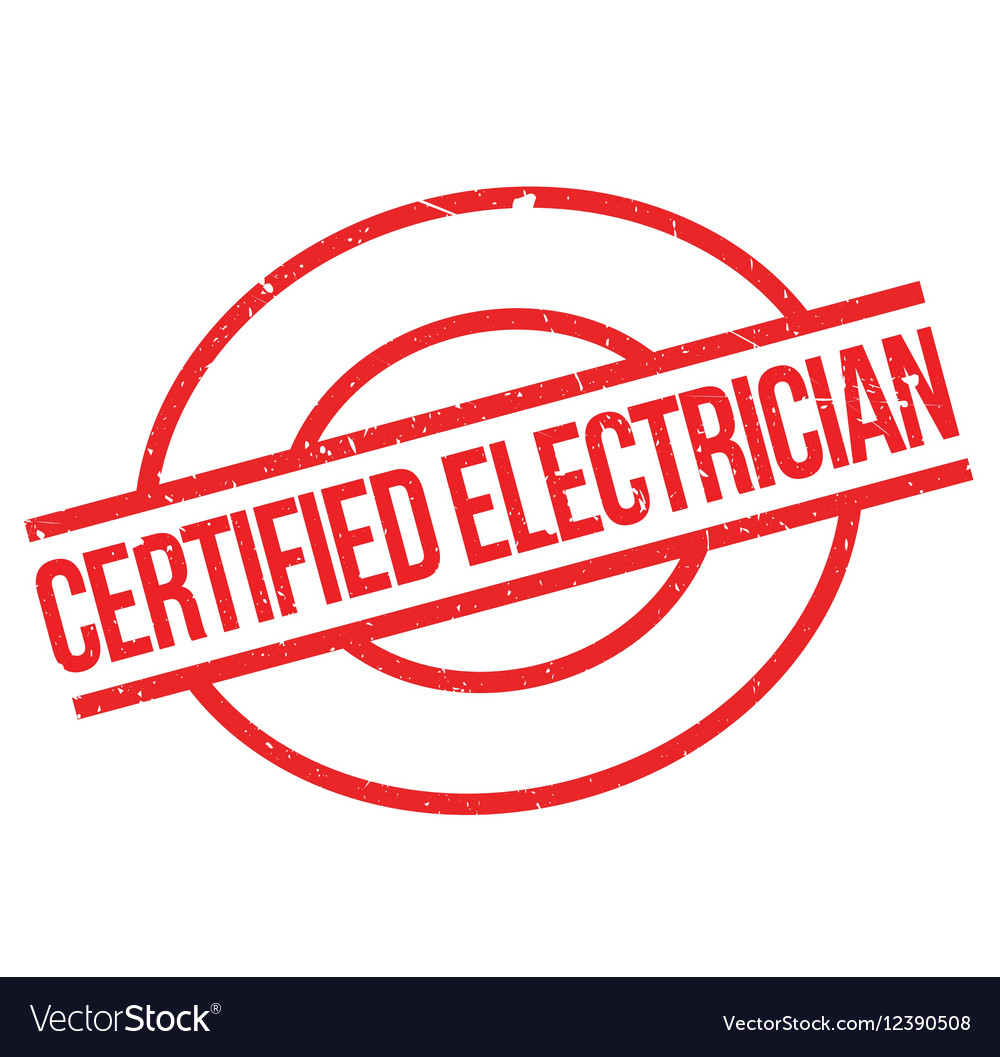 Certified electrician rubber stamp Royalty Free Vector Image