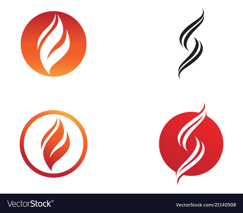 fire flame nature logo and symbols icons template vector image