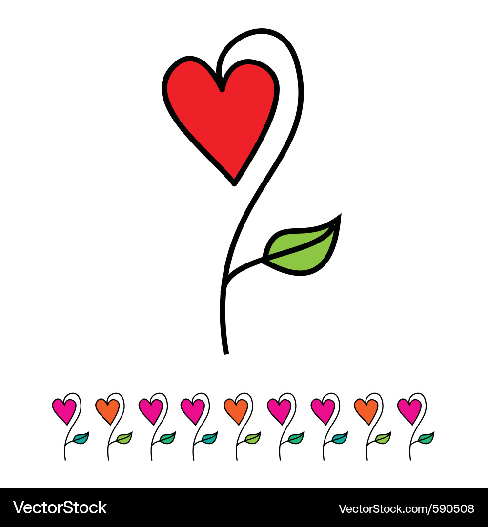 Flower of love Royalty Free Vector Image VectorStock