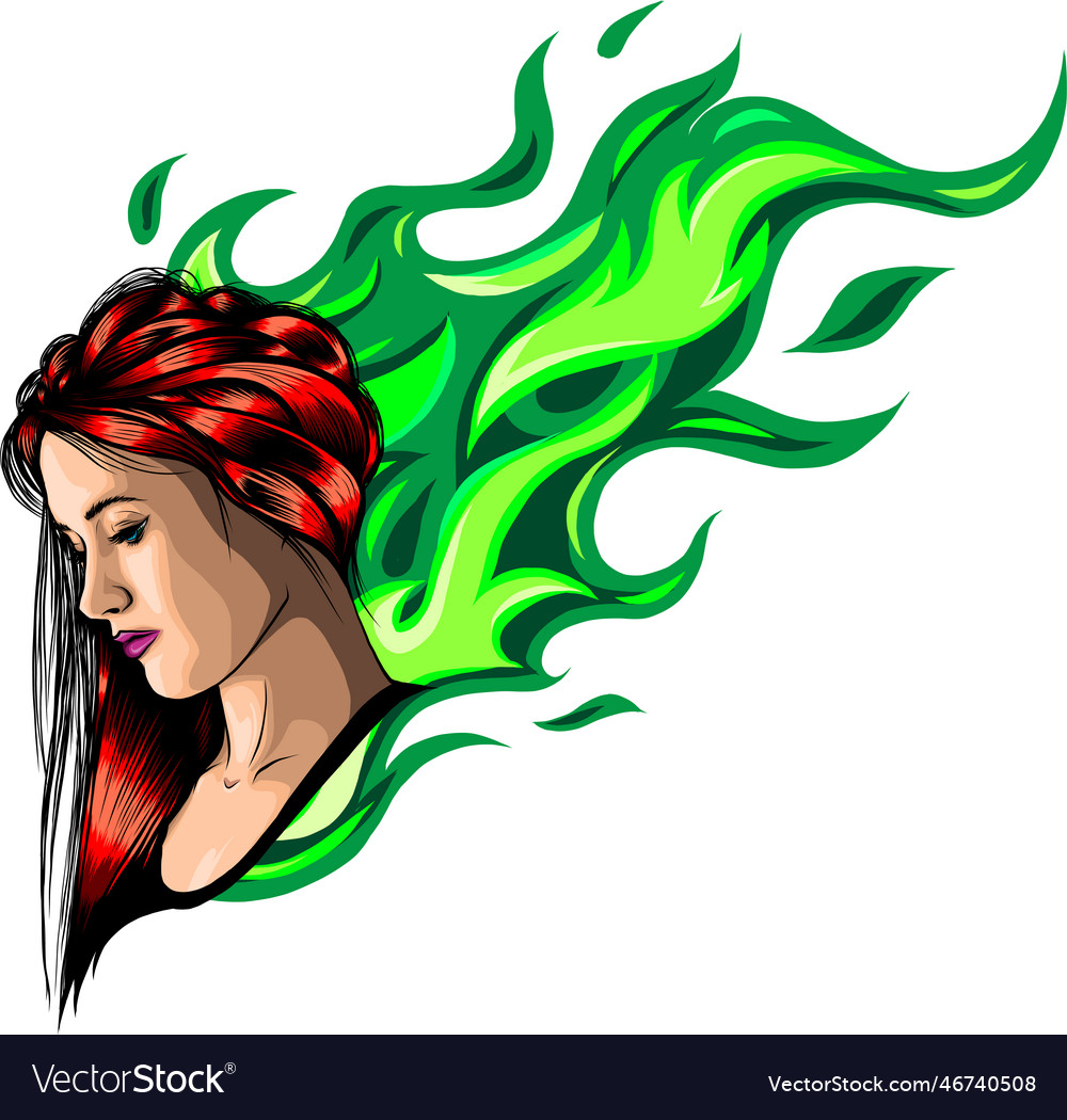 Hot girl in flame Royalty Free Vector Image - VectorStock