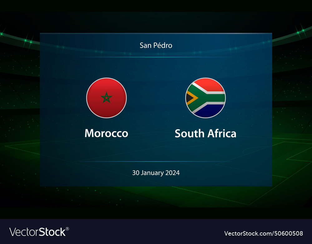 Morocco vs south africa knockout stage Royalty Free Vector