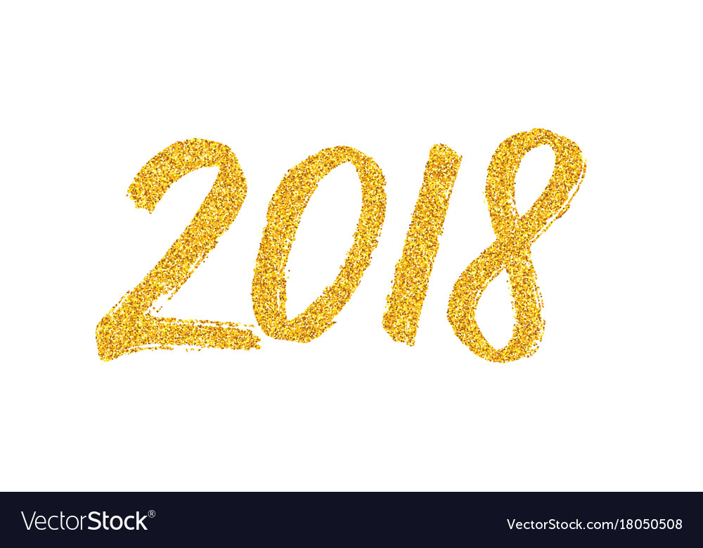 New Year 2018 Greeting Card With Calligraphy Vector Image