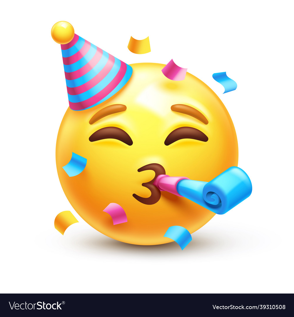 Partying emoji Royalty Free Vector Image - VectorStock