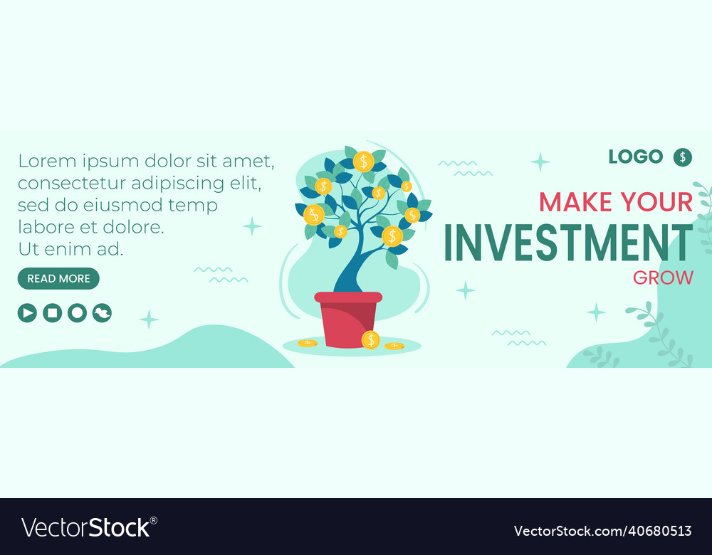 Business investment cover template flat design Vector Image