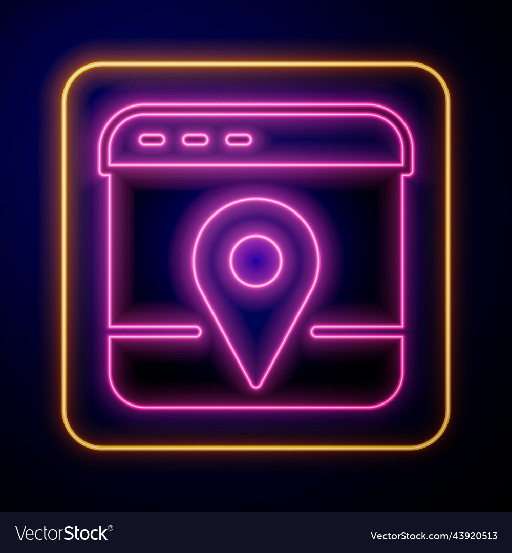 Glowing neon infographic of city map navigation Vector Image