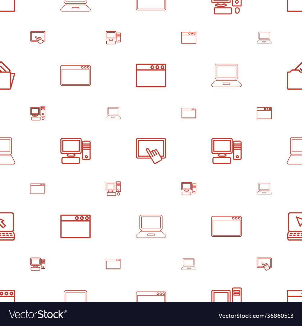 Pc icons pattern seamless white background Vector Image