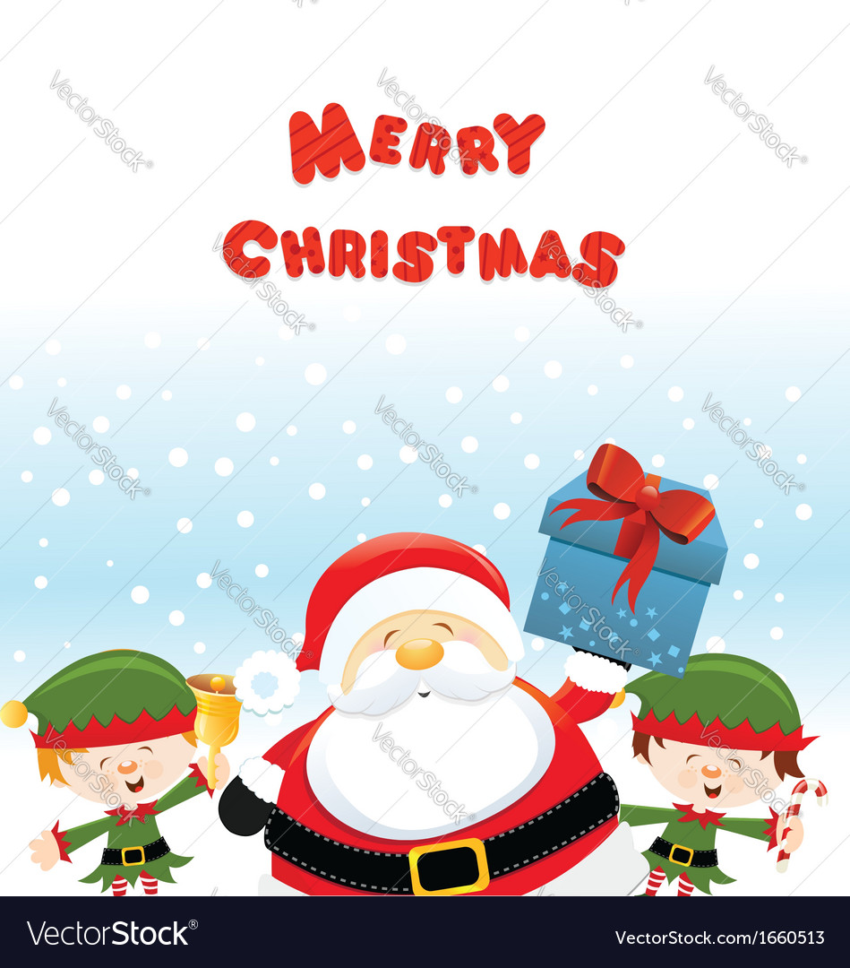 Santa with elf Royalty Free Vector Image - VectorStock