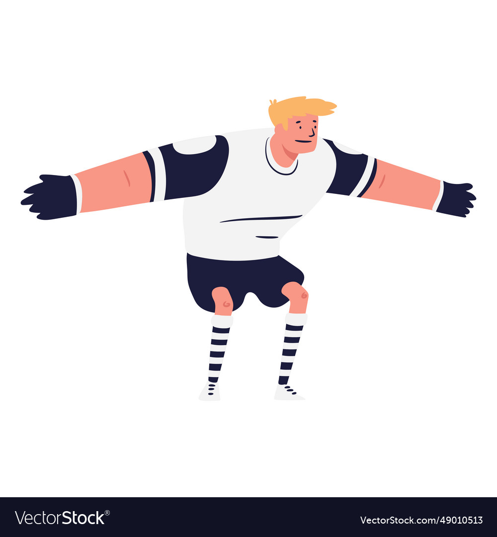 Standing soccer goalkeeper Royalty Free Vector Image