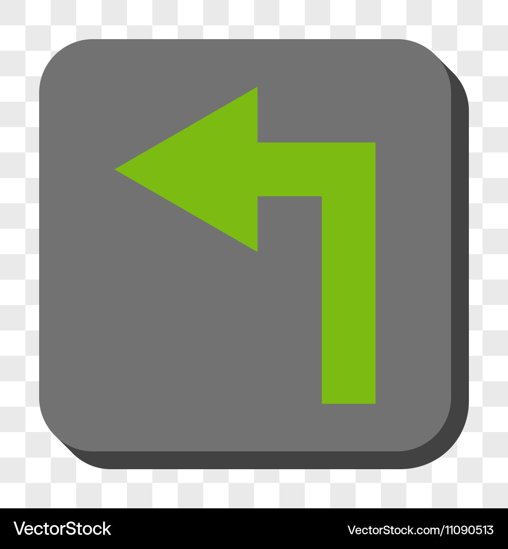 Turn left rounded square button Royalty Free Vector Image