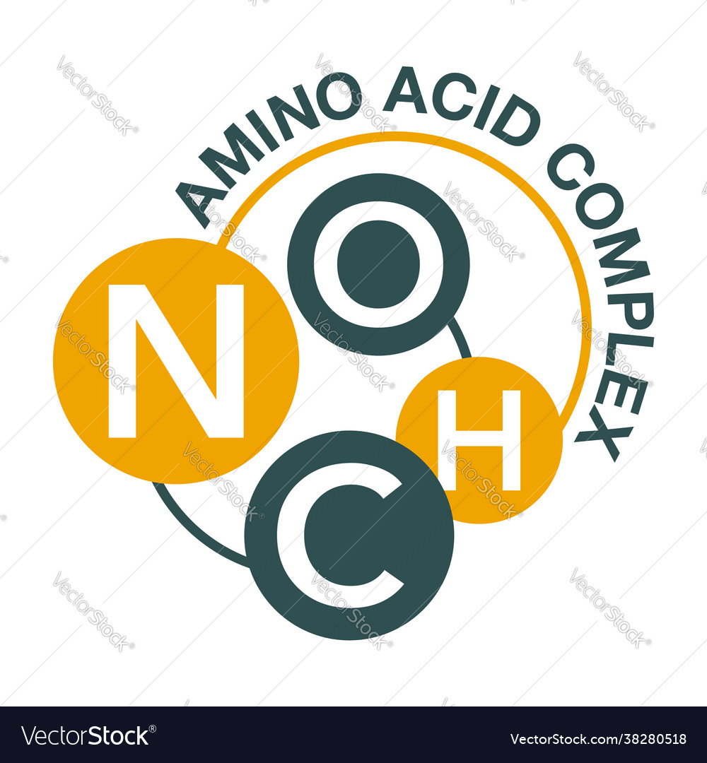 Amino acid complex circular icon for products Vector Image