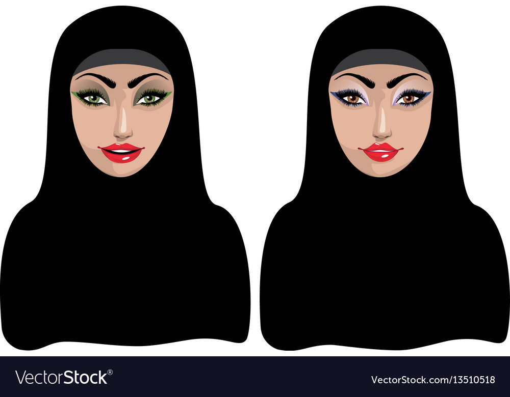 Download Muslim woman in black hijab Royalty Free Vector Image