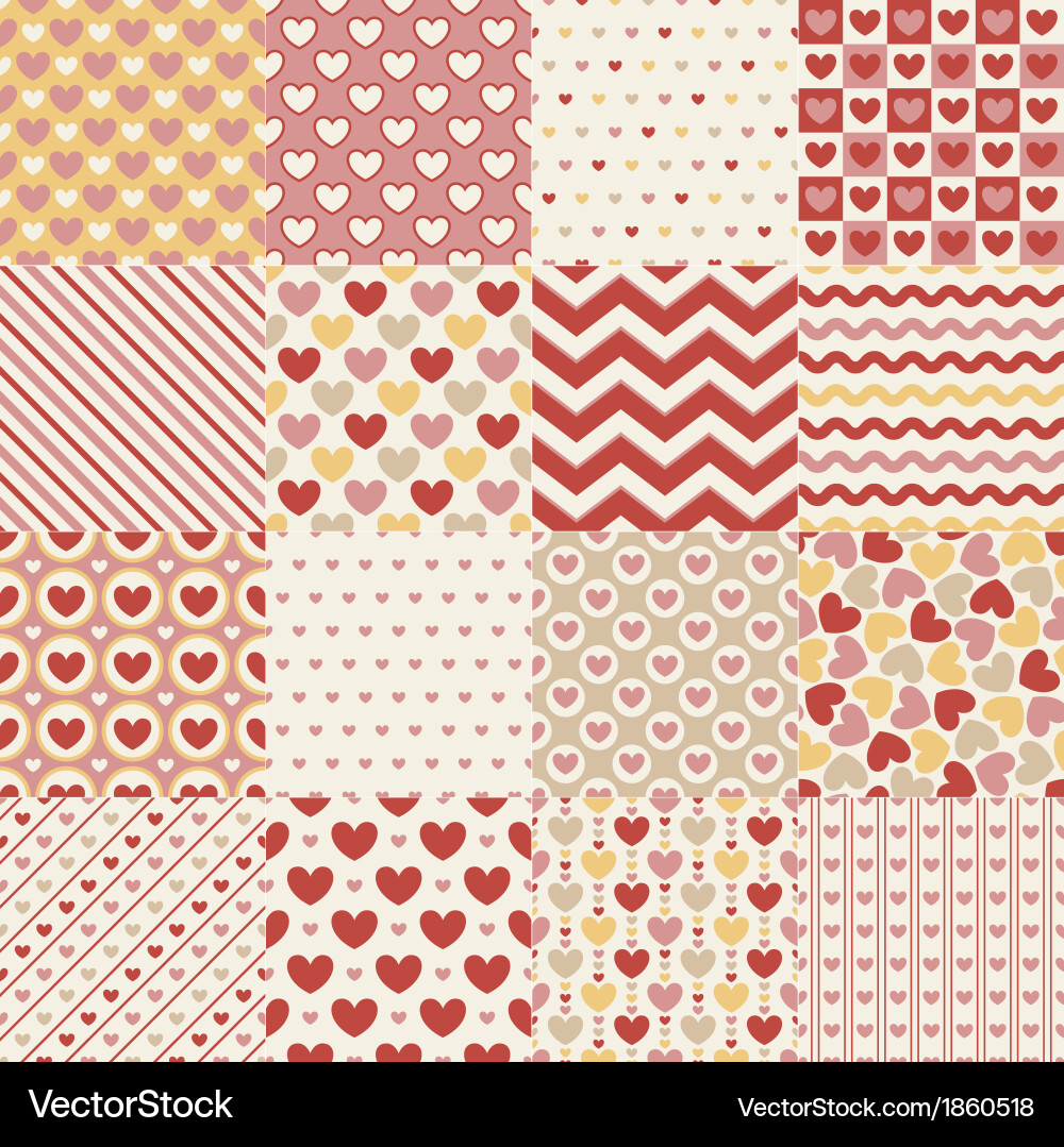 Seamless heart retro pattern Royalty Free Vector Image