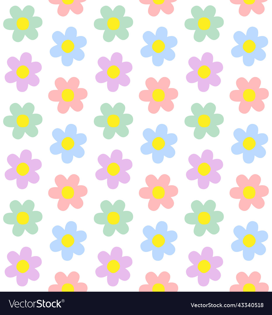Seamless pattern of different color flower Vector Image
