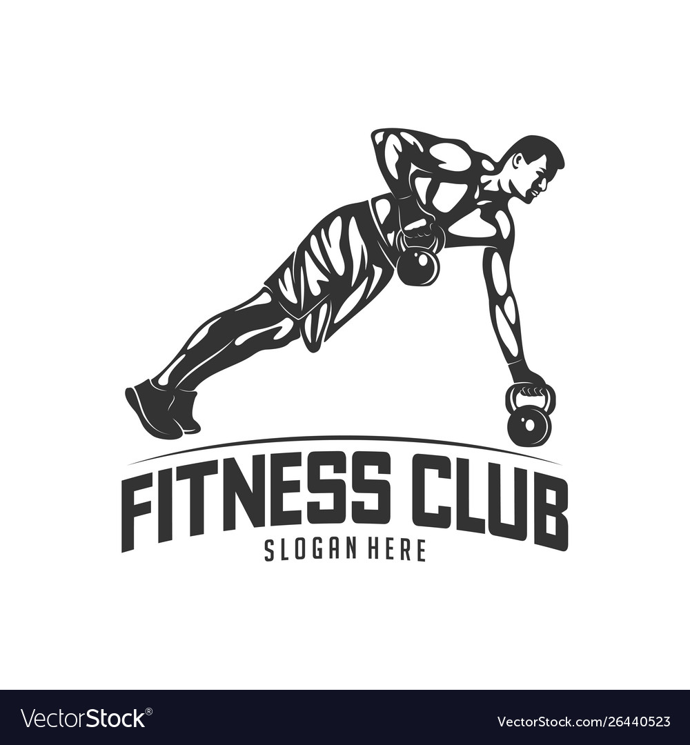 Fitness logo design templatedesign for gym Vector Image