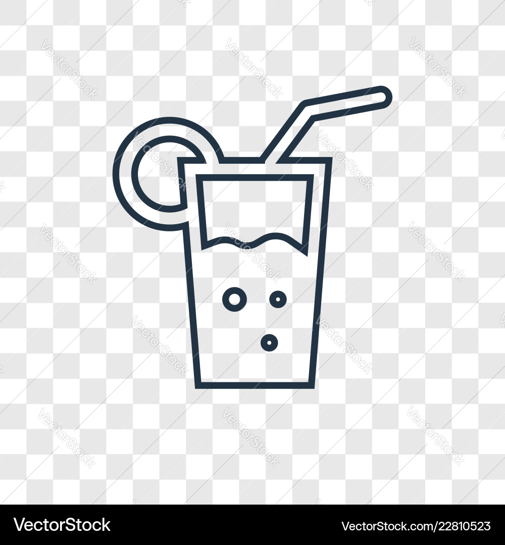 Glass concept linear icon isolated on transparent Vector Image