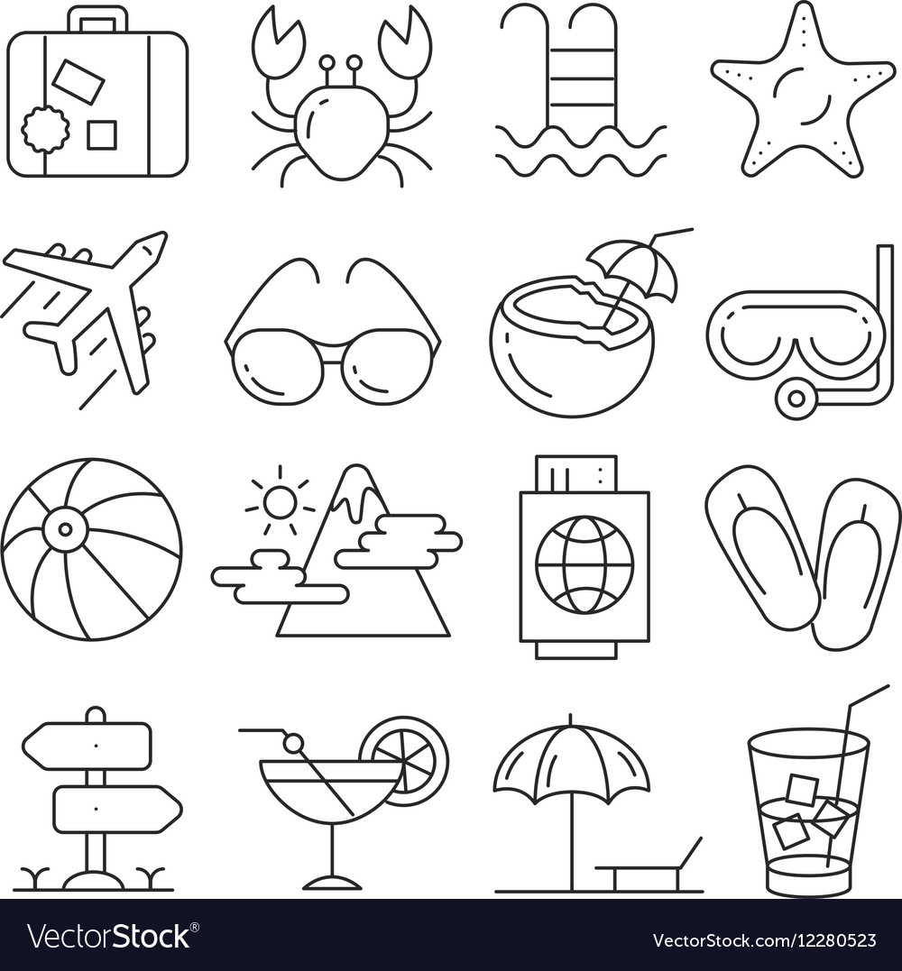 Icons lines set Royalty Free Vector Image - VectorStock