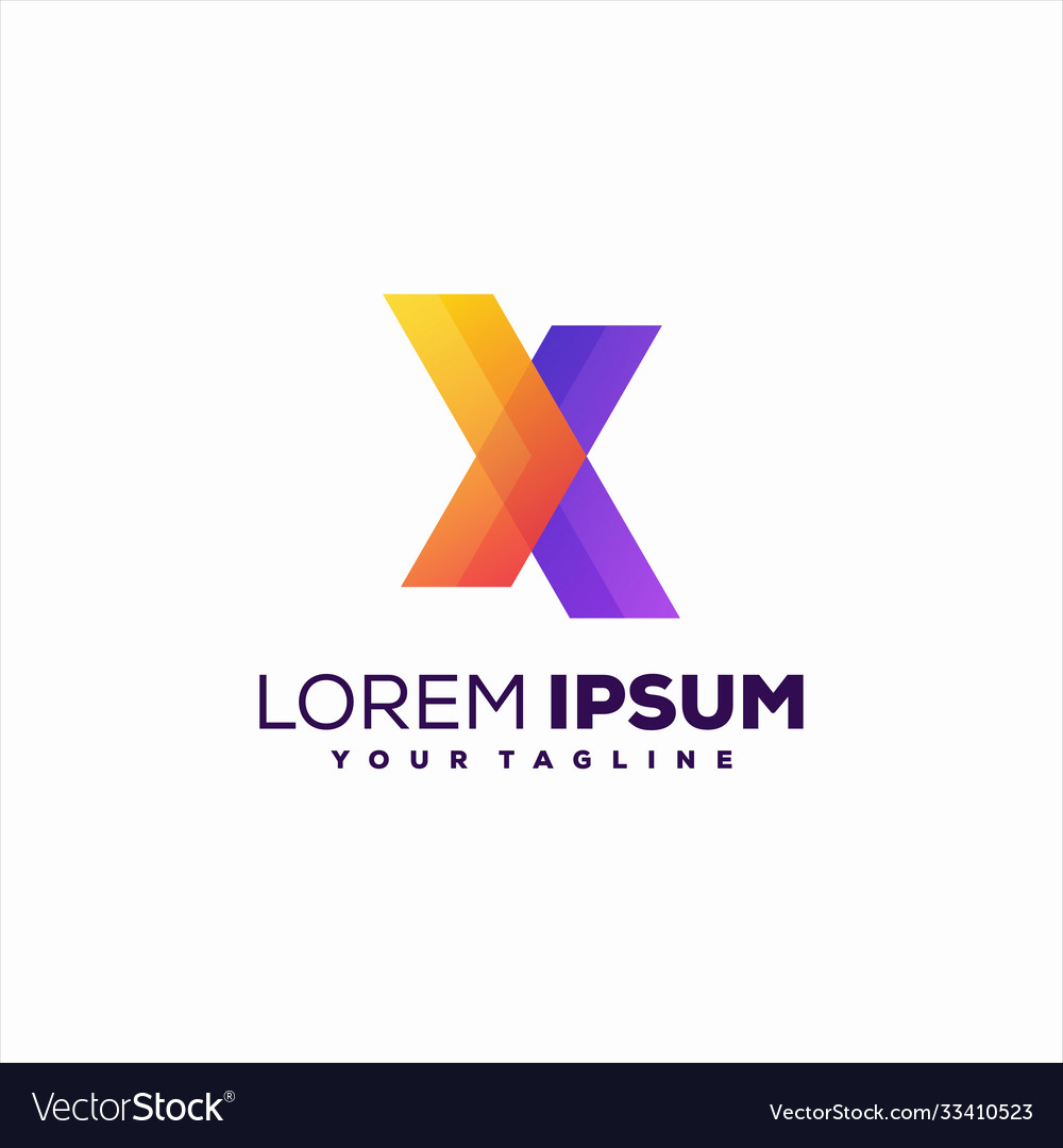 Letter x gradient logo design Royalty Free Vector Image